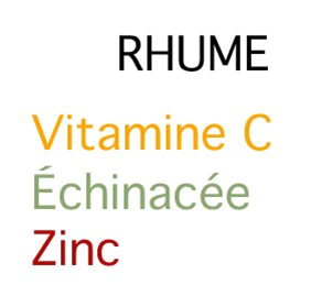 Rhume, vitamine C, Échinacée, Zinc